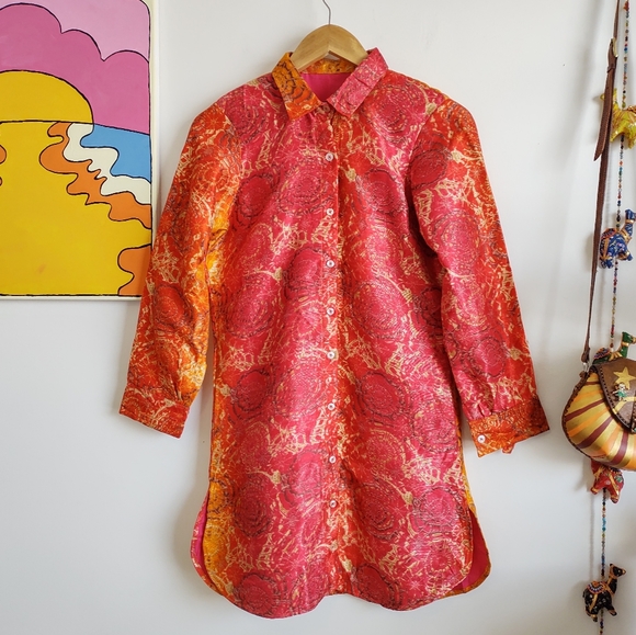 Vintage Handmade Tie Dye Mini Dress - Picture 7 of 16